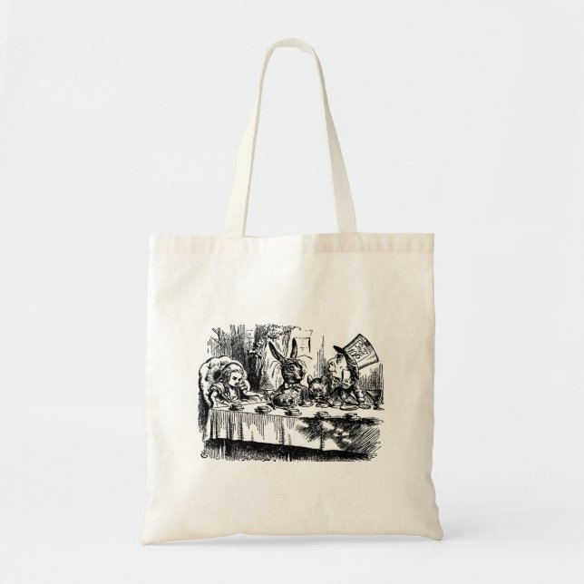 Alice in Wonderland Illustration Mad Hatter Tote Bag (Front)