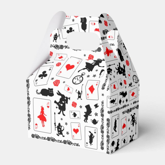 Alice in Wonderland in Black White Red Favor Box (Front Side)