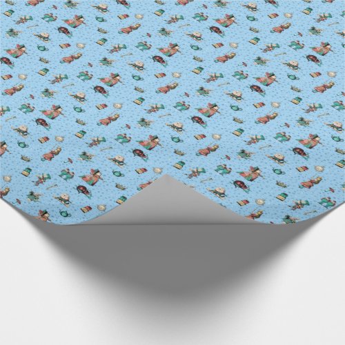 Alice in Wonderland in coralturquoise and glitter Wrapping Paper