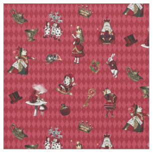 Alice in Wonderland in Crimson/Gold on Harlequin Fabric