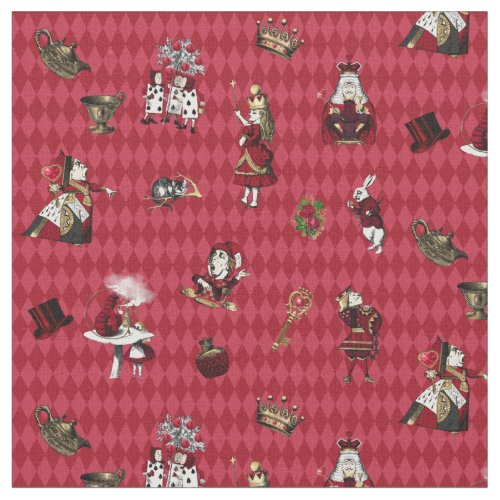 Alice in Wonderland in CrimsonGold on Harlequin Fabric