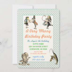 Alice In Wonderland Invitation Birthday Party