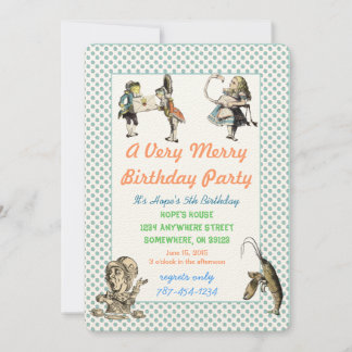 Alice In Wonderland Invitation Birthday Party