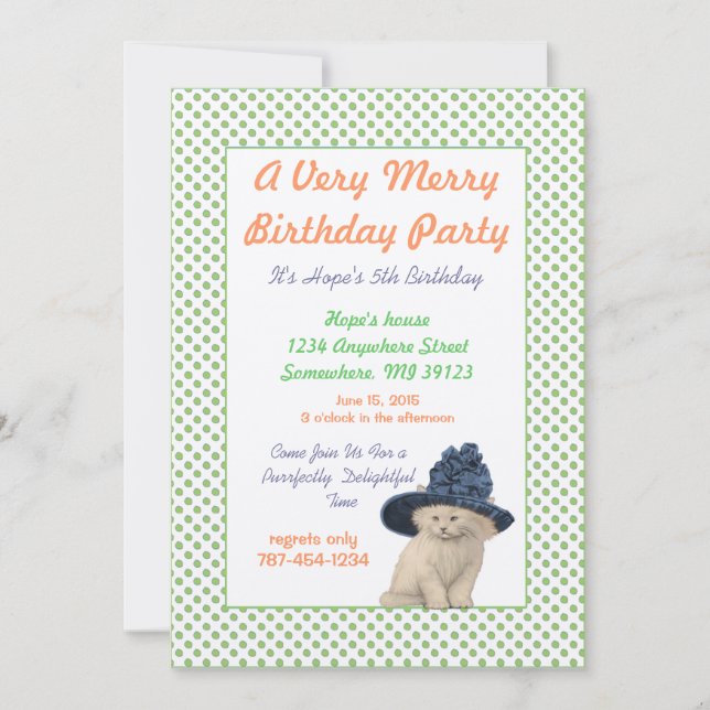Alice In Wonderland Invitation  Birthday Party (Front)