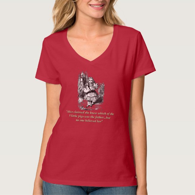 Alice (In Wonderland) Ironic Parody Women's T-Shirt (Front)