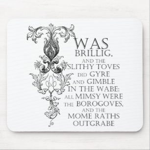 Alice In Wonderland Jabberwocky Poem Mousepad