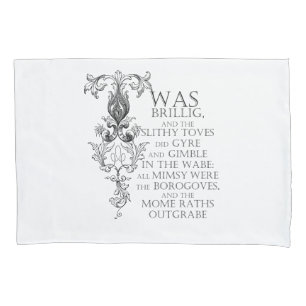 Alice In Wonderland Jabberwocky Poem Pillow Case