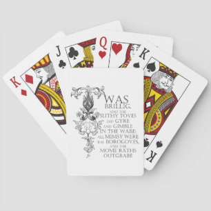 Alice In Wonderland Jabberwocky Poem Playing Cards
