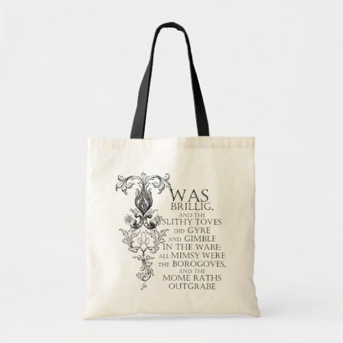 Alice In Wonderland Jabberwocky Poem Tote Bag