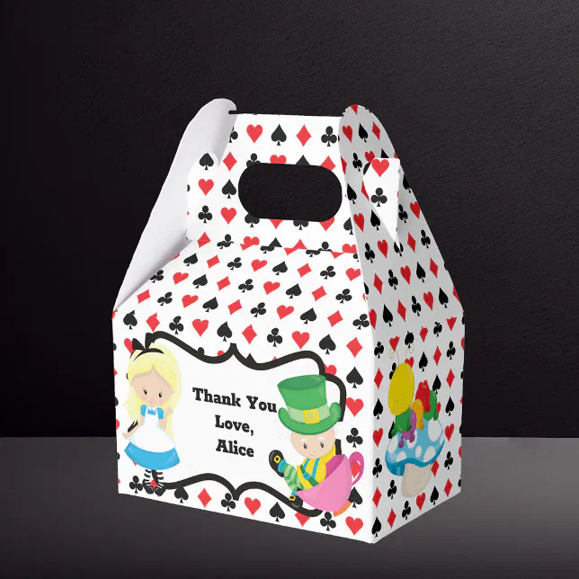 Alice in Wonderland Kids Birthday Party Favor Boxes | Zazzle