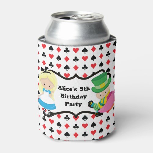 Alice in Wonderland Kids Birthday Tea Party Custom Can Cooler
