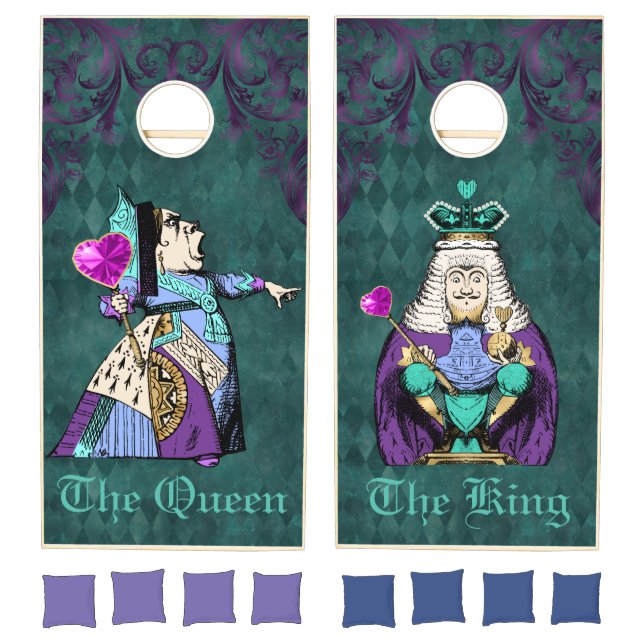 Alice in Wonderland King and Queen Funny Cornhole Set (Set)