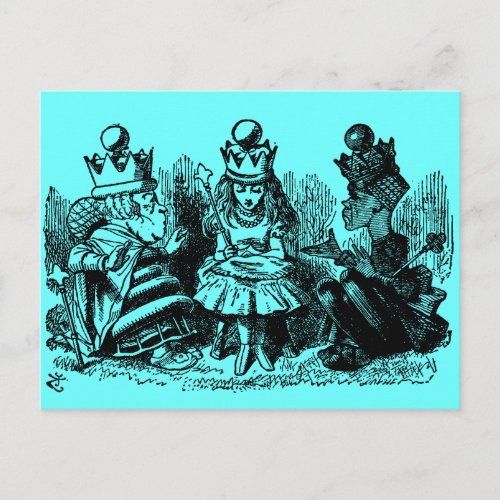 Alice in Wonderland King  Queen Postcard