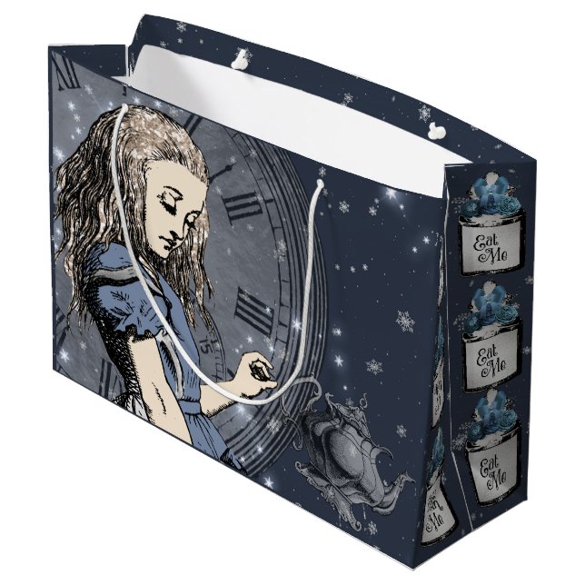Alice in wonderland Large gift bag (Back Angled)