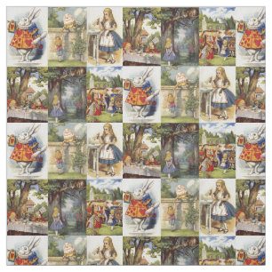 Alice in Wonderland Large squares Fabric
