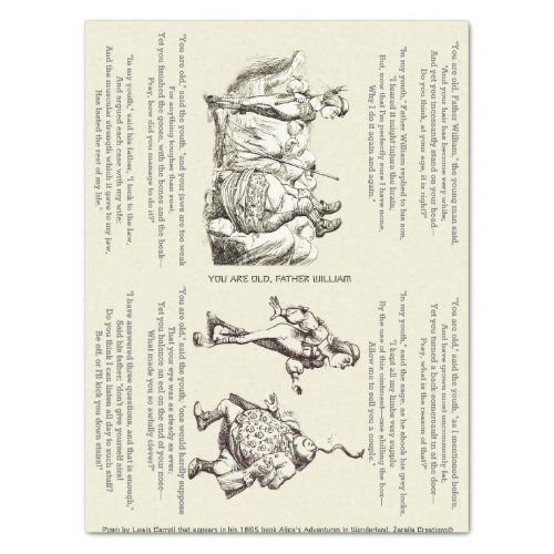 Alice in Wonderland Lewis Carroll Poem Father Will Tissue Paper