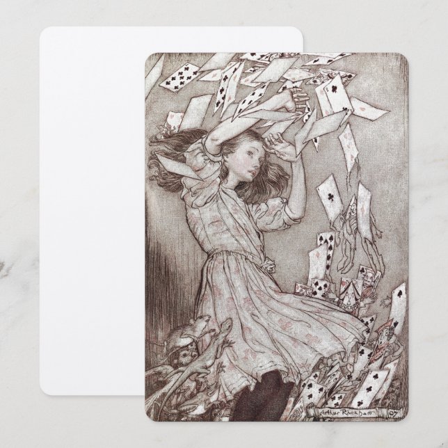 Alice In Wonderland Lewis Carroll Rackham Invitation (Front/Back)