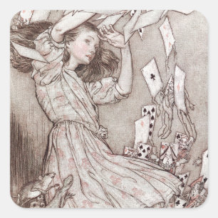Alice In Wonderland Lewis Carroll Rackham Square Sticker
