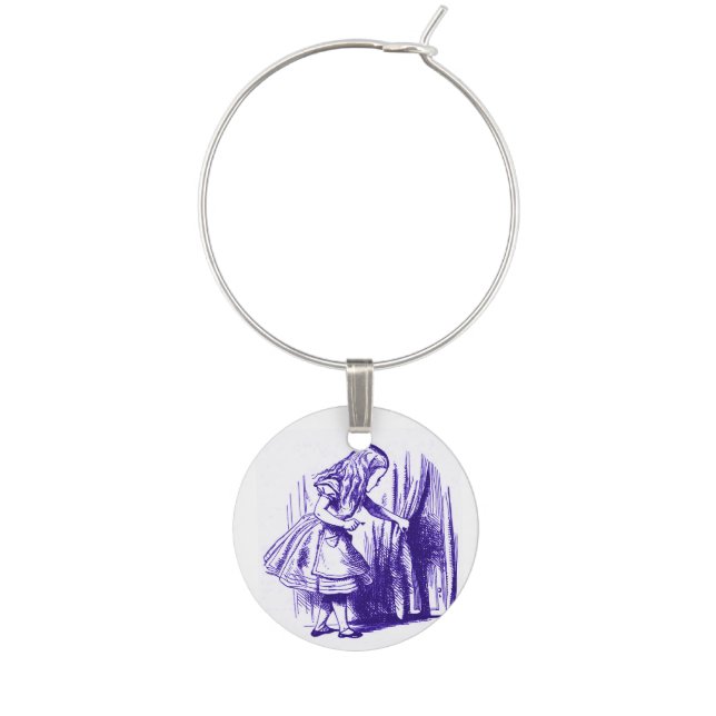 Alice in Wonderland Little Door Purple Wine Charm (Front)