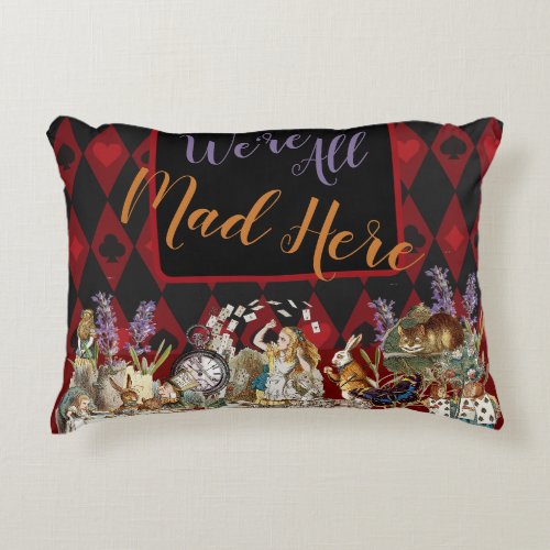 Alice in Wonderland Mad Cheshire Cat Accent Pillow
