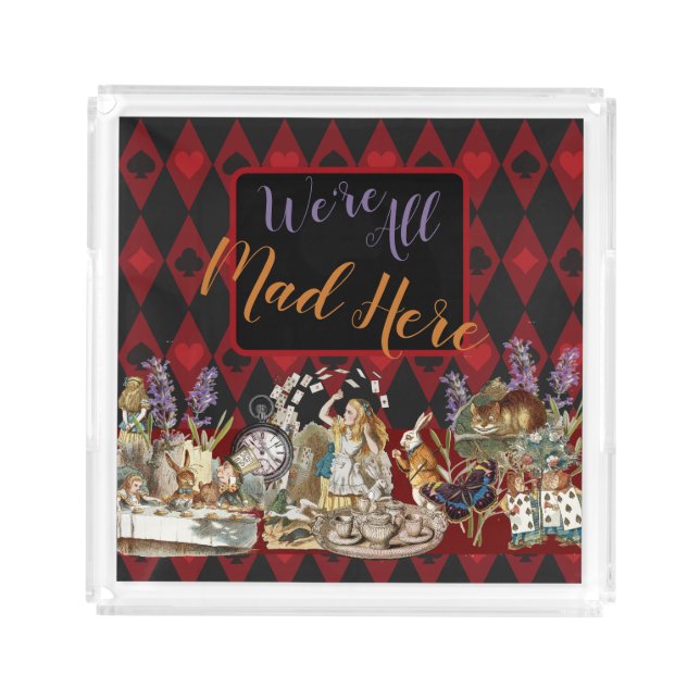 Alice in Wonderland Mad Cheshire Cat Acrylic Tray (Front)