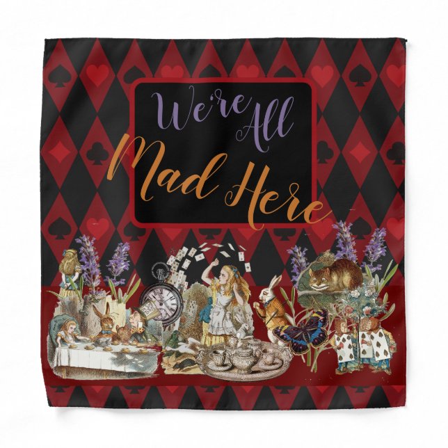 Alice in Wonderland Mad Cheshire Cat Bandana (Front)