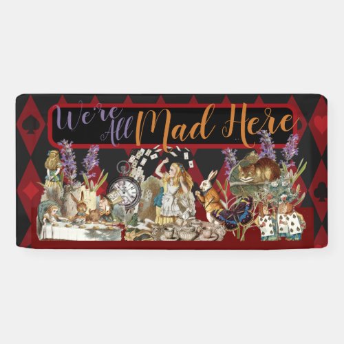Alice in Wonderland Mad Cheshire Cat Banner