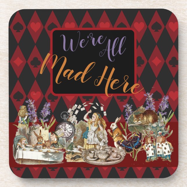 Alice in Wonderland Mad Cheshire Cat Beverage Coaster (Front)