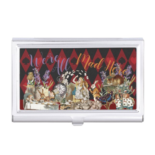 Alice in Wonderland Mad Cheshire Cat Business Card Case (Front)