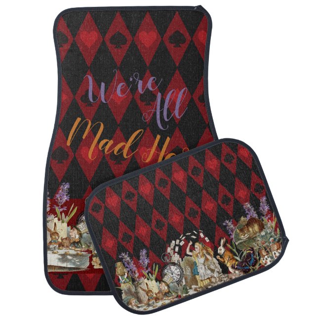 Alice in Wonderland Mad Cheshire Cat Car Floor Mat (Set)