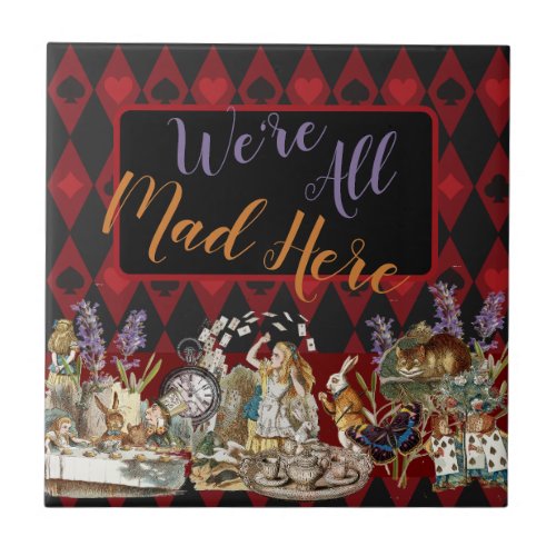 Alice in Wonderland Mad Cheshire Cat Ceramic Tile