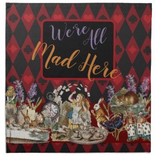 Alice in Wonderland Mad Cheshire Cat Cloth Napkin