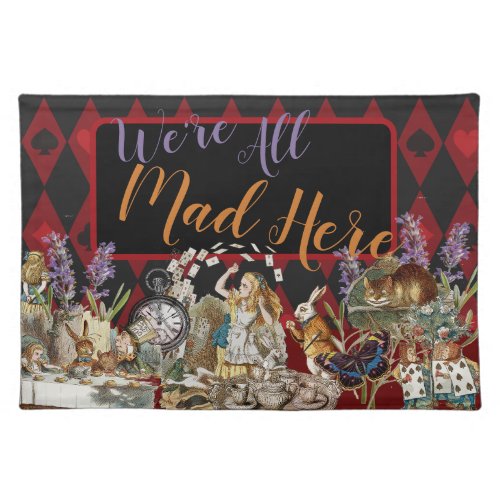 Alice in Wonderland Mad Cheshire Cat Cloth Placemat