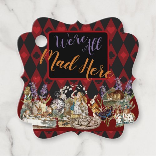 Alice in Wonderland Mad Cheshire Cat Favor Tags