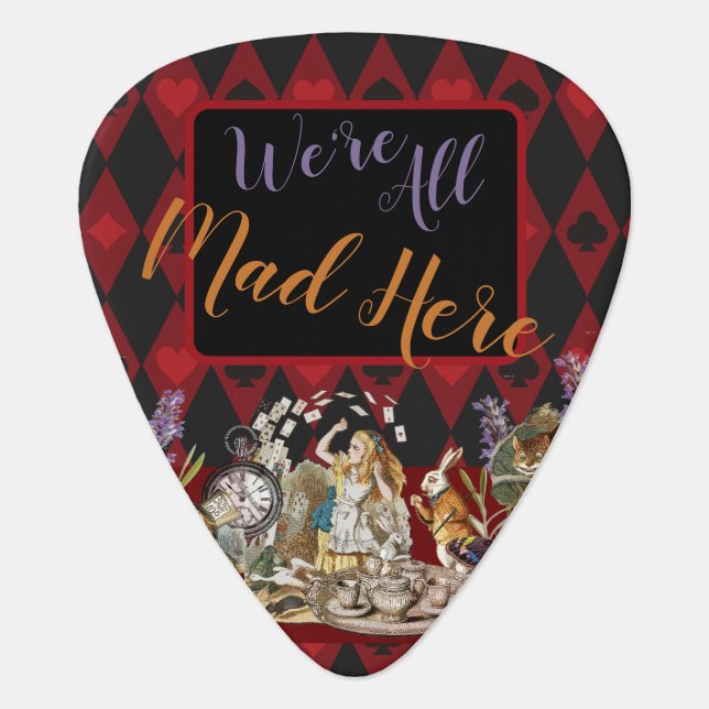 Alice in Wonderland Mad Cheshire Cat Guitar Pick (Front)