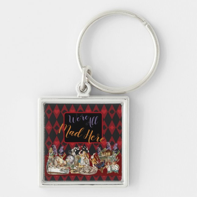 Alice in Wonderland Mad Cheshire Cat Keychain (Front)