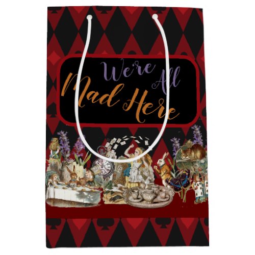 Alice in Wonderland Mad Cheshire Cat Medium Gift Bag