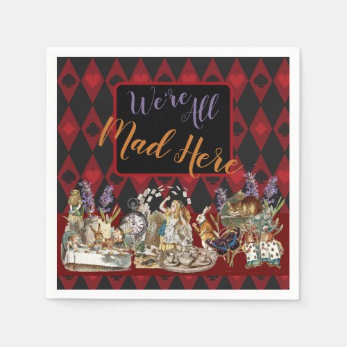 Alice in Wonderland Mad Cheshire Cat Napkins