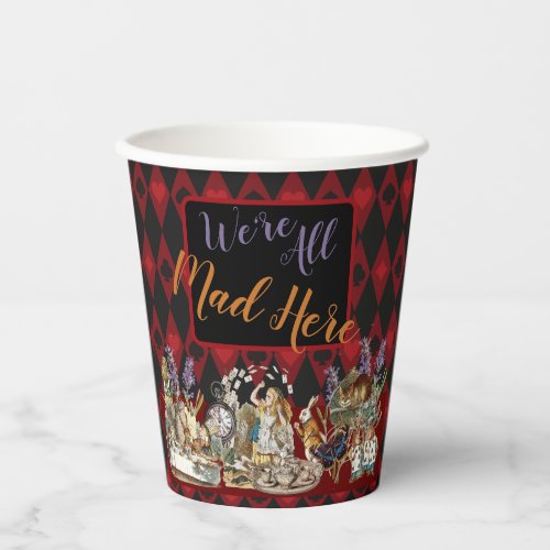 Alice in Wonderland Mad Cheshire Cat Paper Cups