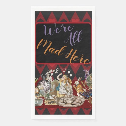 Alice in Wonderland Mad Cheshire Cat Paper Guest Towels