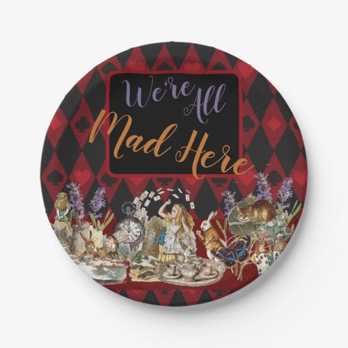 Alice in Wonderland Mad Cheshire Cat Paper Plates