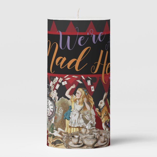 Alice in Wonderland Mad Cheshire Cat Pillar Candle (Front)