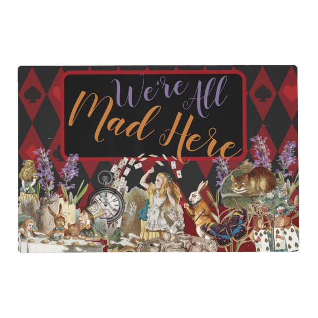 Alice in Wonderland Mad Cheshire Cat Placemat (Front)