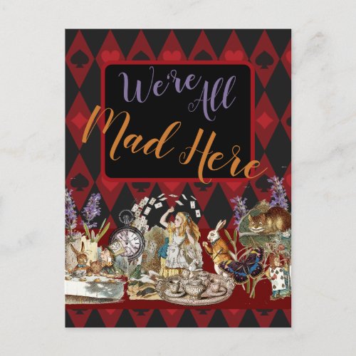Alice in Wonderland Mad Cheshire Cat Postcard