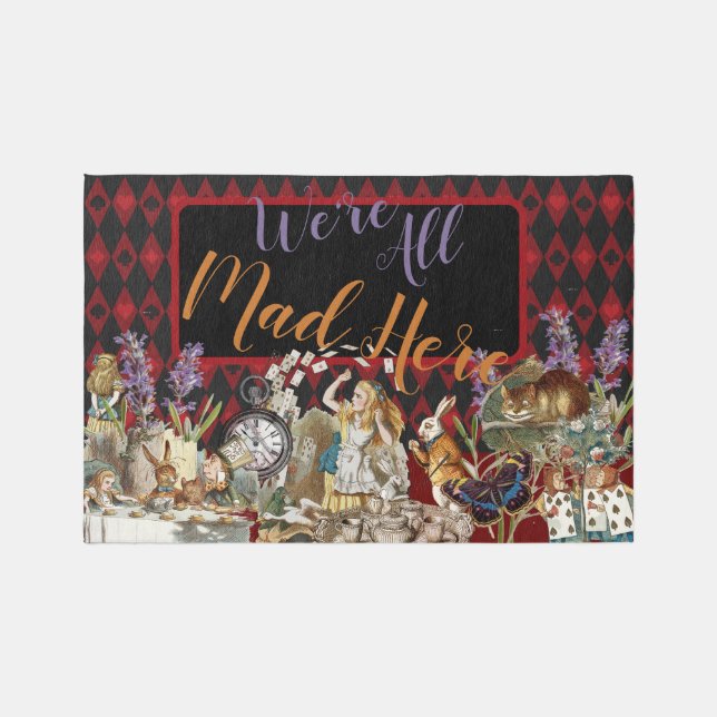 Alice in Wonderland Mad Cheshire Cat Rug (Front)