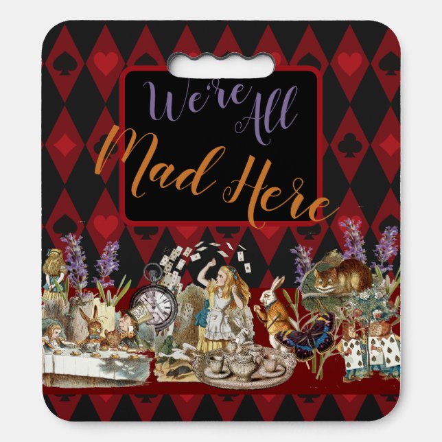 Alice in Wonderland Mad Cheshire Cat Seat Cushion (Front Vertical)