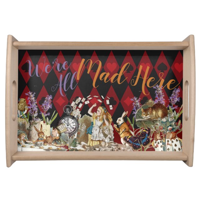 Alice in Wonderland Mad Cheshire Cat Serving Tray (Front)