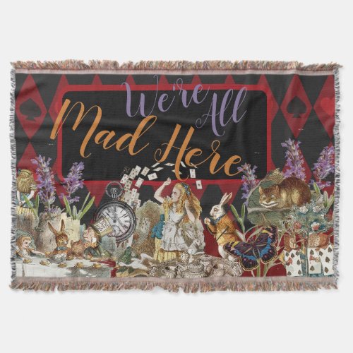 Alice in Wonderland Mad Cheshire Cat Throw Blanket