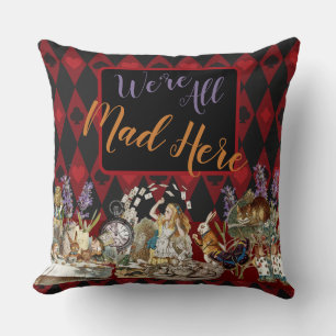 Alice in Wonderland Mad Cheshire Cat Throw Pillow