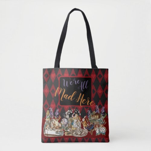 Alice in Wonderland Mad Cheshire Cat Tote Bag